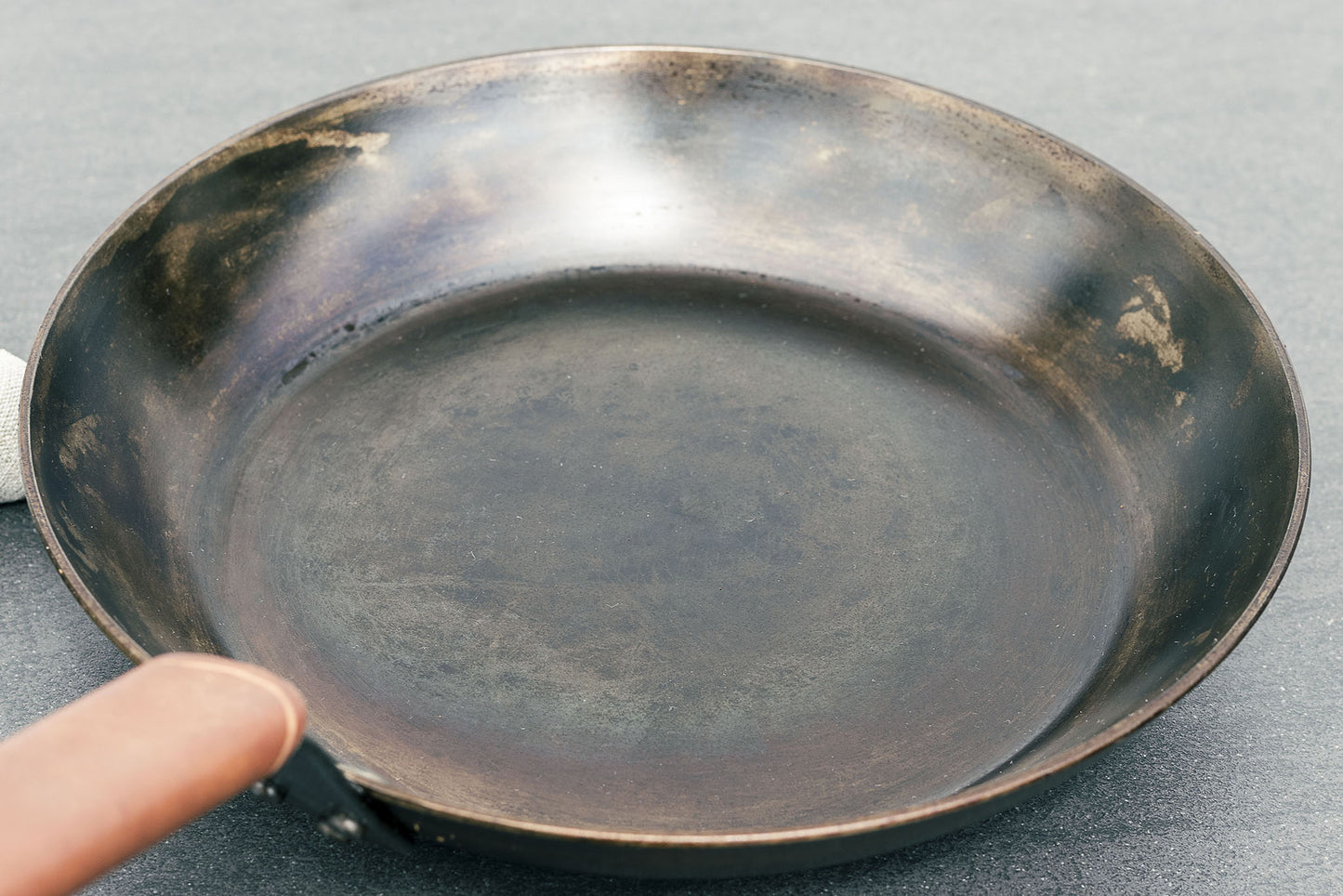 A seasoned frying pan.